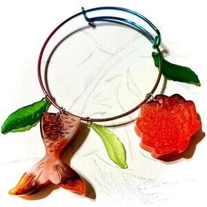 Koi fish mermaid princess ariel bangle bracelet seashell mermaids jewelery